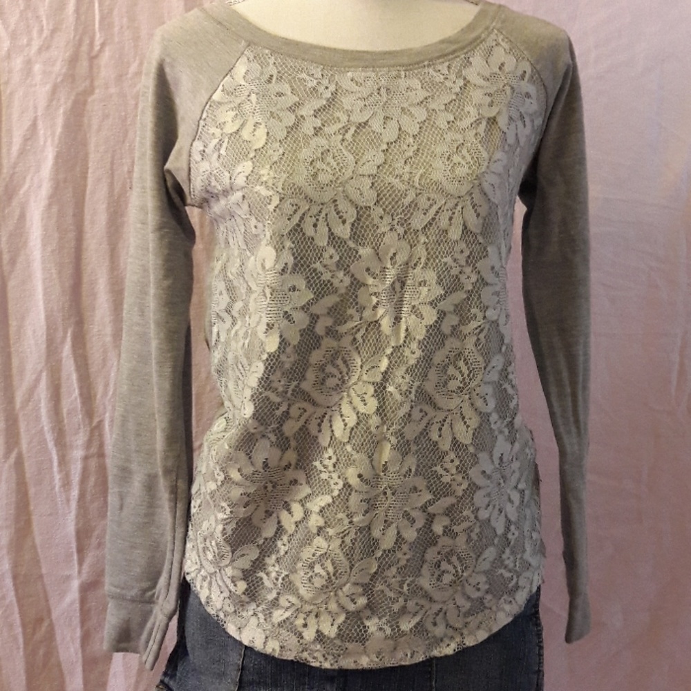 Pretty top with lace overlay